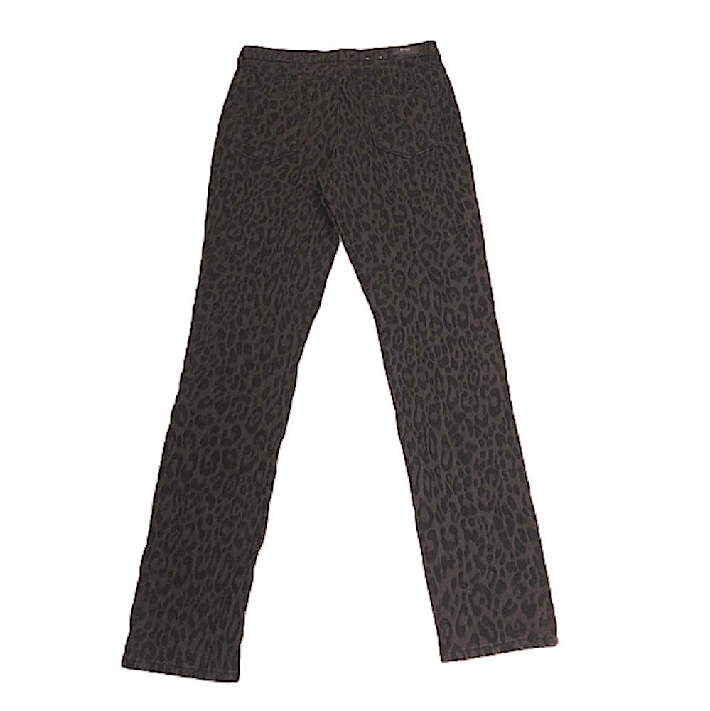 NWOT Brax Mary Trousers in Brown Black Muted Cheetah Leopard Print Pants Sz 27